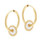 Créoles en or jaune et laque en promo chez Le Manège à Bijoux Créoles en or jaune et laque dans le catalogue Le Manège à Bijoux