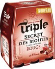 Bière d’Abbaye Triple Rouge 8% vol. - SECRET DES MOINES en promo chez Géant Casino Angers à 3,79 €