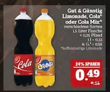Limonade, Cola oder Cola Mix im Angebot bei Marktkauf in Altdorf Limonade, Cola oder Cola Mix Angebote von Gut & Günstig bei Marktkauf Altdorf für 0,49 €