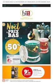 Prospectus Bi1 à Bourbon-Lancy, "Noël À PRIS BAS", 44 pages de promos valables du 12/11/2025 au 24/12/2025