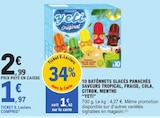 E.Leclerc Metz - Promo 10 Bâtonnets glacés panachés saveurs tropical, fraise, cola, citron, menthe Promo 10 Bâtonnets glacés panachés saveurs tropical, fraise, cola, citron, menthe à 1,97 € dans le catalogue E.Leclerc à Metz