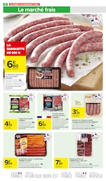 Prix et réduction Chipolatas dans le prospectus Carrefour Market en cours Offre Chipolatas dans le catalogue Carrefour Market du moment à la page 16