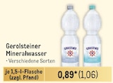 Mineralwasser Angebote von Gerolsteiner bei Metro Ludwigsburg für 1,06 €