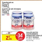 Caillés mixtes (vache/brebis) aromatisés vanille - Le Petit Basque dans le catalogue Intermarché