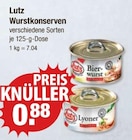 Bierwurst oder Lyoner von Lutz im aktuellen V-Markt Prospekt für 0,88 €