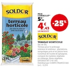 Terreau horticole - SOLDOR en promo chez Super U Angers à 4,43 €