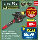 Akku-Kettensäge 40 V Angebote von Parkside Performance bei Lidl Böblingen für 89,99 €
