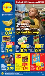 Prospectus Lidl, "Vos produits du quotidien au meilleur prix, ça vaut le coup.",  pages, 25/09/2025 - 01/10/2025