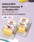 Heulich Emmentaler oder Bergkäse 50% von Salzburg Milch im aktuellen V-Markt Prospekt für 2,00 €