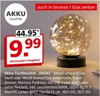 Akku-Tischleuchte FADAS im Segmüller Prospekt Akku-Tischleuchte FADAS im aktuellen Segmüller Prospekt für 9,99 €
