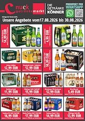 Nuck Getränke Getränkemärkte Prospekt der aktuellen Woche mit 2 Seiten, gültig von 17.08.2026 bis 30.08.2026, in Sohland und Umgebung Aktueller Nuck Getränke Getränkemärkte Prospekt in Sohland und Umgebung, "DIE GETRÄNKEKÖNNER" mit 2 Seiten, 17.08.2026 - 30.08.2026