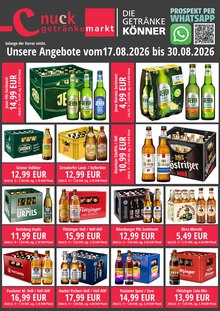 Aktueller Nuck Getränke Prospekt (Radebeul, 2 Seiten zum blättern Nuck Getränke Prospekt DIE GETRÄNKEKÖNNER mit 2 Seiten