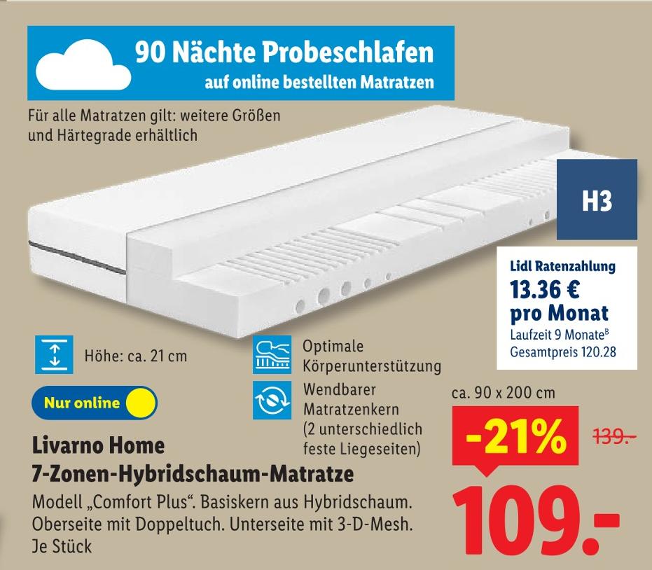 7-Zonen-Hybridschaum-Matratze
