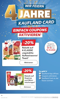 Ciabatta Angebot im Kaufland Prospekt, gültig von 09.10.2025 bis 15.10.2025 Ciabatta Angebot im aktuellen Kaufland Prospekt auf Seite 56
