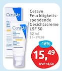 Feuchtigkeitsspendende Gesichtscreme LSF 50 von Cerave für 15,49 € bei budni im Angebot Feuchtigkeitsspendende Gesichtscreme LSF 50 von Cerave im aktuellen budni Prospekt