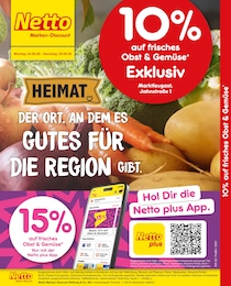 Netto Marken-Discount Prospekt für Marktleugast mit 2 Seiten Netto Marken-Discount Prospekt für Marktleugast: "10% auf Obst & Gemüse", 2 Seiten, 24.08.2026 - 29.08.2026