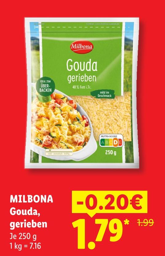Gouda, gerieben