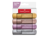 Faber-Castell Textliner 46 - Pack de 4 surligneurs métalliques - rose perle, argent brillant, rubis brillant, or glamour - Faber-Castell en promo chez Bureau Vallée Saint-Quentin à 3,99 €
