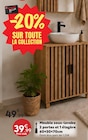Meuble sous-lavabo 2 portes et 1 étagère en promo chez Maxi Bazar Meuble sous-lavabo 2 portes et 1 étagère dans le catalogue Maxi Bazar
