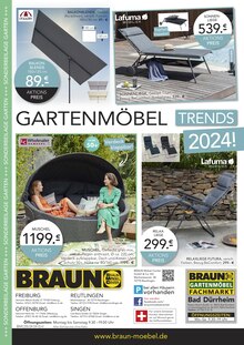 Sonnenschutz im BRAUN Möbel-Center Prospekt "GARTENMÖBEL TRENDS 2024" mit 4 Seiten (Freiburg (Breisgau))