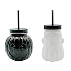 Verre + paille Halloween - CARREFOUR HOME en promo chez Carrefour Vanves à 1,99 €