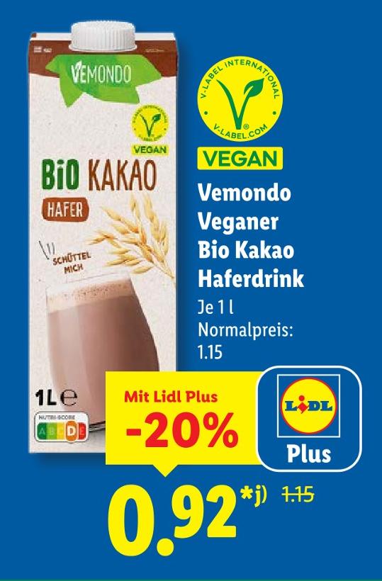 Veganer Bio Kakao Haferdrink