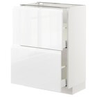 Unterschrank mit 2 Schubladen weiß/Voxtorp Hochglanz/weiß 60x37 cm von METOD / MAXIMERA im aktuellen IKEA Prospekt für 259,00 €