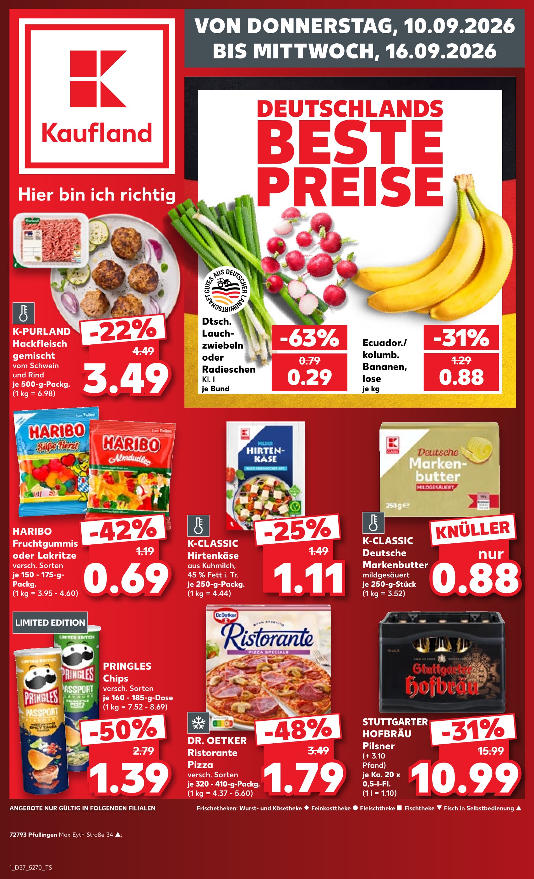 Bier im Kaufland Prospekt "Hier bin ich richtig" mit 68 Seiten (Reutlingen)