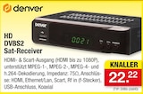 HD DVBS2 Sat-Receiver Angebote von Denver bei Zimmermann Wiesbaden für 22,22 €