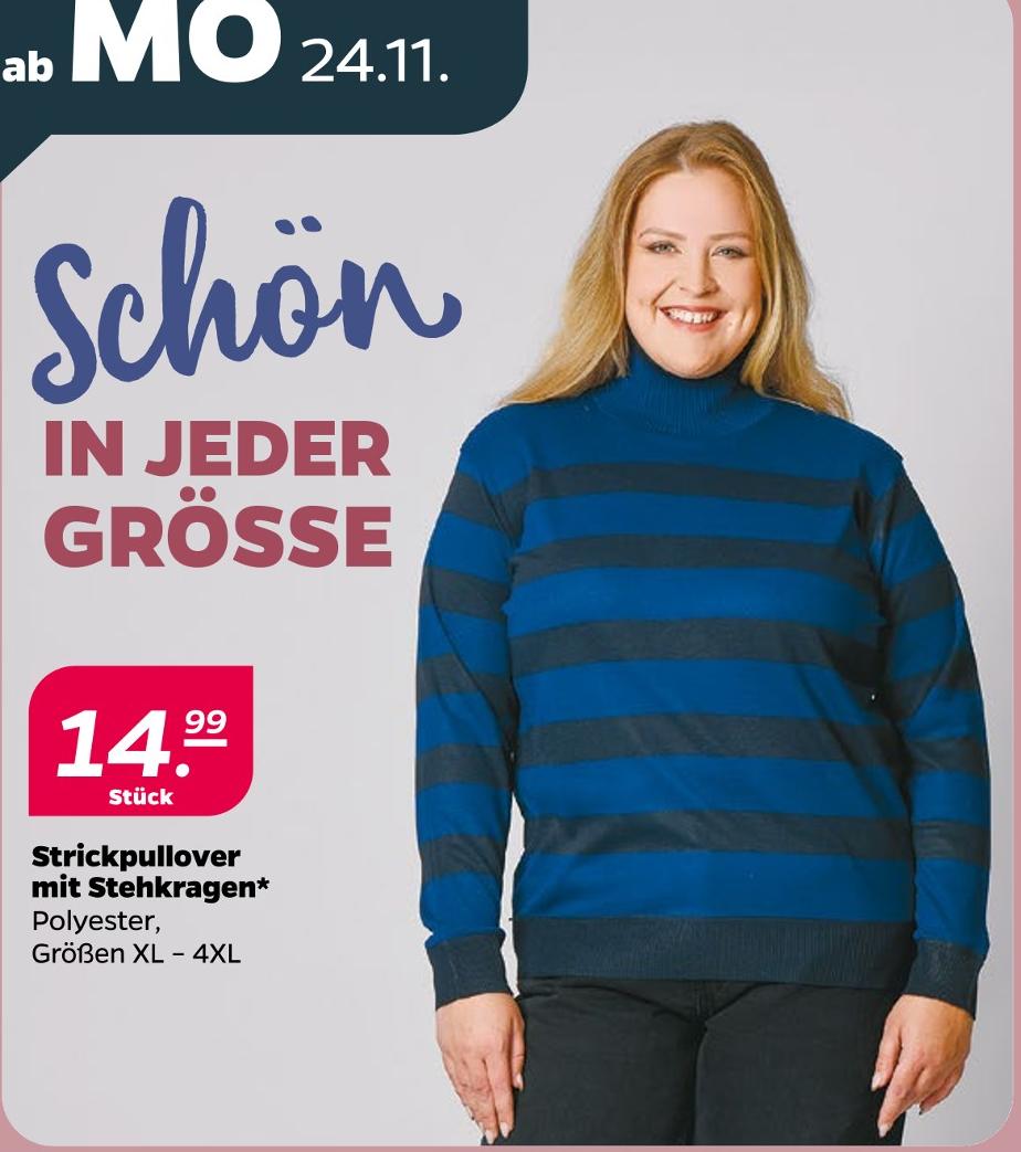 Strickpullover mit Stehkragen