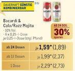 Bacardi & Cola/Razz Mojito bei Metro im Prospekt "" für 2,73 €