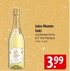 Jules Mumm Sekt Angebote bei famila Nordost Neustadt für 3,99 €