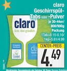 Geschirrspül-Tabs oder -Pulver Angebote von claro bei E center Regensburg für 4,49 €