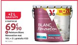 Peinture Blanc Rénovation mat 2 L gratuits - V33 - Mr.Bricolage à Carcassonne Peinture Blanc Rénovation mat 2 L gratuits - V33 en promo chez Mr.Bricolage Carcassonne à 69,90 €