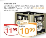 Bier im Angebot bei GLOBUS in Ludwigshafen Bier Angebote von Warsteiner bei GLOBUS Ludwigshafen für 10,99 €