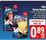 Felix Katzenfutter im EDEKA Prospekt Crispies, Knabber-Mix oder Play Tubes von felix im aktuellen EDEKA Prospekt für 0,89 €