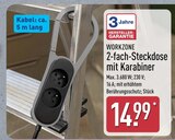2-fach-Steckdose mit Karabiner Angebote von WORKZONE bei ALDI Nord Warendorf für 14,99 €