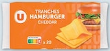 Cheddar fondu pour hamburger - U en promo chez U Express Cheddar fondu pour hamburger - U dans le catalogue U Express