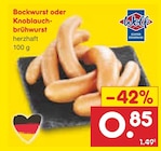 Bockwurst oder Knoblauchbrühwurst bei Netto Marken-Discount im Eisenberg Prospekt für 0,85 €