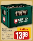 Aktuelles Münchner Hell Spaten Angebot bei REWE in Offenbach (Main) ab 13,99 €