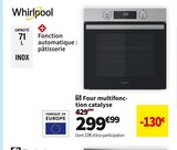 FOUR MULTIFONCTION CATALYSE OMR553CROX - WHIRLPOOL en promo chez Conforama FOUR MULTIFONCTION CATALYSE OMR553CROX - WHIRLPOOL dans le catalogue Conforama