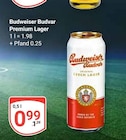 Premium Lager im Angebot bei GLOBUS in Koblenz Premium Lager Angebote von Budweiser Budvar bei GLOBUS Koblenz für 0,99 €