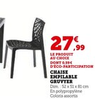 Chaise Empilable Gruvyer en promo chez Super U Grenoble à 27,99 €