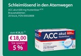 ACC akut 600 mg Hustenlöser bei mea - meine apotheke im Prospekt "" für 18,00 €