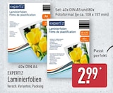 Laminierfolien DIN A4 von Expertiz im aktuellen ALDI Nord Prospekt