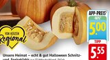 E center - Unsere Heimat – echt & gut Halloween Schnitz- und Speisekürbis Angebot im Prospekt Unsere Heimat – echt & gut Halloween Schnitz- und Speisekürbis bei E center im Prospekt "" für 5,00 €