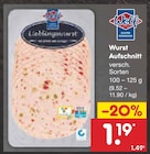 Aktuelle Wurst Angebote bei Netto Marken-Discount in Krefeld Aktuelles Wurst Aufschnitt Angebot bei Netto Marken-Discount in Krefeld ab 1,19 €