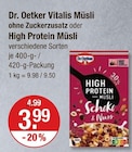 Vitalis Müsli ohne Zuckerzusatz von Dr. Oetker im aktuellen V-Markt Prospekt für 3,99 €