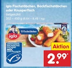 Fischstäbchen, Backfischstäbchen oder Knusperfisch im Angebot bei Netto Marken-Discount in Lemgo Fischstäbchen, Backfischstäbchen oder Knusperfisch Angebote von iglo bei Netto Marken-Discount Lemgo für 2,99 €