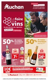 Catalogue Auchan Hypermarché avec 64 pages de promos Prospectus Auchan Hypermarché, "La foire aux vins", pages, 26/09/2023 - 09/10/2023